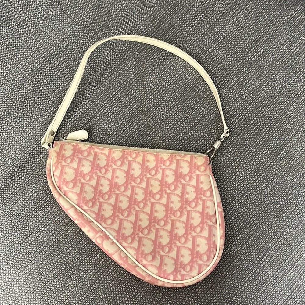 Christian Dior pink Diorissimo Girly mini saddle bag